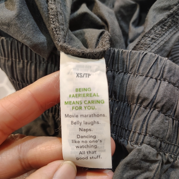 Aerie Gray Hihg Waisted Go-For-It Baggy Cargo Pant 100%Cotton - Picture 7 of 14